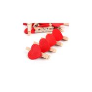 pilelistore 10'lu 3,5 cm 10 Paket Kalp Şekilli Ahşap Mandal Set