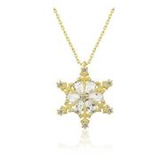 Pilelistore 925 Ayar Gümüş Gold Kar Çiçeği Kadın Gümüş Kolye