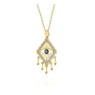 Pilelistore 925 Ayar Gümüş Gold Nazarlı Göz Kadın Kolye