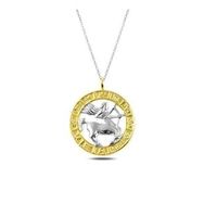 Pilelistore 925 Ayar Gümüş Gold Yay Burcu Gümüş Kolye