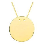 Pilelistore 925 Ayar Gümüş Gold Yuvarlak Plaka Kolye