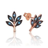 Pilelistore 925 Ayar Gümüş Sevgi Dalı Çivili Küpe