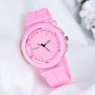 Pinkoli ST-303985 Pembe Silikon Kordonlu Kabartma İç Tasarım Kadın Kol Saati