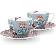 PIP STUDIO Flower Festival Mavi 2'li 280 ml Çay Fincanı Seti