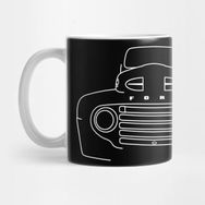 Pixxa 1948 Ford F-1 Classic Pickup Truck White Outline Graphic Kupa Bardak