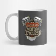 Pixxa 1948 Panhead Motorcycle Vintage Distressed Biker Chopper Rat Kupa Bardak