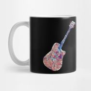 Pixxa Acoustic Guitar T-Shirt Musician Tee Guitar Player Gift For Men Cool Guitar Band Shirt Music Lover Tee Kupa Bardak
