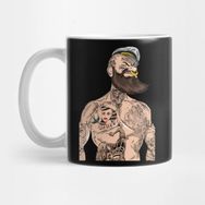 Pixxa Bearded And Tattooed Sailor Man Kupa Bardak