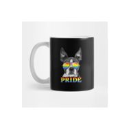 Pixxa Boston Terrier Pride Rainbow Flag Sunglasses Kupa Bardak