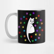 Pixxa Cat Playing Paint Paws Kedi Kupa Bardak