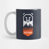 Pixxa Chicago Football Bear Down Chi-Town Skyline Kupa Bardak