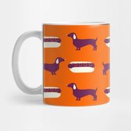 Pixxa Dachshund Hot Dog By Cindy Rose Studio - Orange Kupa Bardak