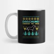 Pixxa Daschund Christmas Shirt Through The Snow Gıft Kupa Bardak