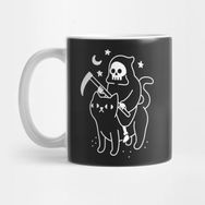Pixxa Death Rides A Black Cat Kupa Bardak