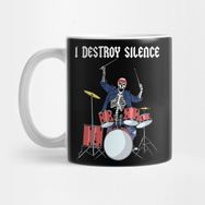 Pixxa Drummer Men Rock Music Band Drums I Destroy Silence Kupa Bardak