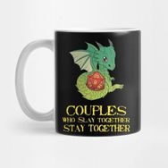 Pixxa Funny Couples Tabletop Gaming Graphic Dragons D20 Dice Tee Print Kupa Bardak