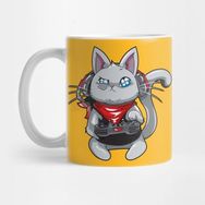 Pixxa Funny Gamer Cat Playing Videogames Kupa Bardak