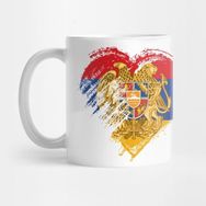 Pixxa Grungy I Love Armenia Heart Flag Kupa Bardak