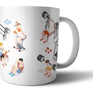 Pixxa Gym Spor Salonu Sağlıklı Yaşam Fitness Vücut Geliştirme Model 1 Kupa Bardak