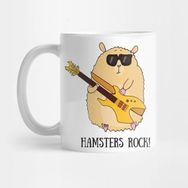 Pixxa Hamsters Rock, Funny Cute Pet Hamster Kupa Bardak
