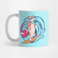 Pixxa Hang Ten Cat Surfer Kupa Bardak