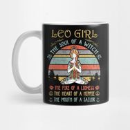 Pixxa Leo Girl The Soul Of A Witch Vintage Yoga Leo Girl Birthday Gift Kupa Bardak