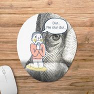 Pixxa Model 1 Oval Dolar Türk Lirası - Dolar Artışı - Döviz Sorunu Bilek Destekli Mouse Pad