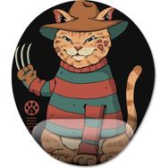 Pixxa Model 1 Oval Elm Sokağı Kedisi Freddy Bilek Destekli Mouse Pad