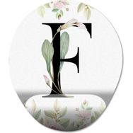 Pixxa Model 1 Oval F Harfi-Çiçekli Harf Bilek Destekli Mouse Pad
