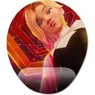 Pixxa Model - 1 Oval Gwen Stacy - Spider Man - Örümcek Adam - Miles Morales Bilek Destekli Mouse Pad