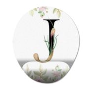 Pixxa Model 1 Oval J Harfi Çiçekli Harf Bilek Destekli Mouse Pad