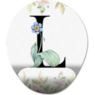Pixxa Model 1 Oval L Harfi-Çiçekli Harf Bilek Destekli Mouse Pad