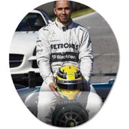 Pixxa Model -1 Oval Lewis Hamilton Mercedes Formula 1 Bilek Destekli Mouse Pad