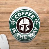 Pixxa Model 1 Oval Mandalorian Starbucks Coffee This is the Way Star Wars Kahve Bilek Destekli Mouse Pad