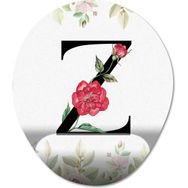 Pixxa Model 1 Oval Marjinal Z Harfi - Çiçekli Harf Bilek Destekli Mouse Pad