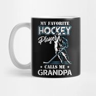 Pixxa My Favorite Hockey Player Calls Me Grandpa Father's Day Gift Kupa Bardak