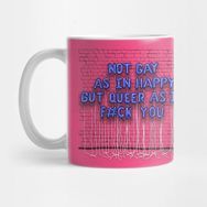 Pixxa Not Gay As In Happy (Blue Letters) Kupa Bardak
