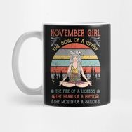 Pixxa November Girl The Soul Of A Gypsy Vintage Tshirt Funny Gifts Women Kupa Bardak