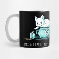 Pixxa Oops. Did I Spill The Tea Funny Cat Lover Quote Artwork Kupa Bardak