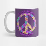 Pixxa Peace Begins With A Smile Kupa Bardak