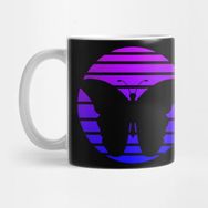Pixxa Retro Butterfly Silhouette Gradient Kupa Bardak