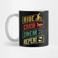 Pixxa Ride Crash Swear Repeat Mountain Bike Kupa Bardak