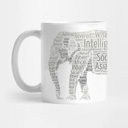 Pixxa Standing Elephant Word Cloud Art Kupa Bardak