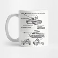 Pixxa T54 T55 Russian Army Tank Recognition Blueprint Kupa Bardak