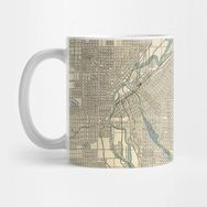 Pixxa Vintage Map Of Denver Colorado (1901) Kupa Bardak