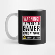 Pixxa Warning 18 Year Old Gamer Hard At Work Do Not Disturb Gift Idea 18 Year Old 18 Kupa Bardak