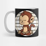 Pixxa Yoga Nidra Zen Meditation Chakra Monkey Chimpanzee Kupa Bardak