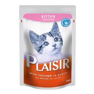 Plaisir 12x100 gr Pouch Tavuklu Yavru Kedi Konservesi
