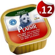 Plaisir 12x150 gr Beef Biftek Etli Parçalı ve Soslu Köpek Konservesi