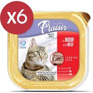 Plaisir 6x100 gr Pate Biftekli Kedi Konservesi